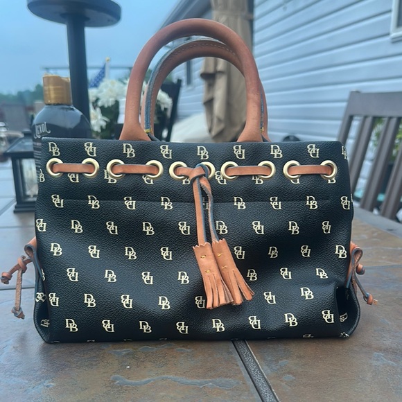 Dooney & Bourke Black and Brown Shoulder Bag with Leather Trim Women’s - Picture 1 of 10